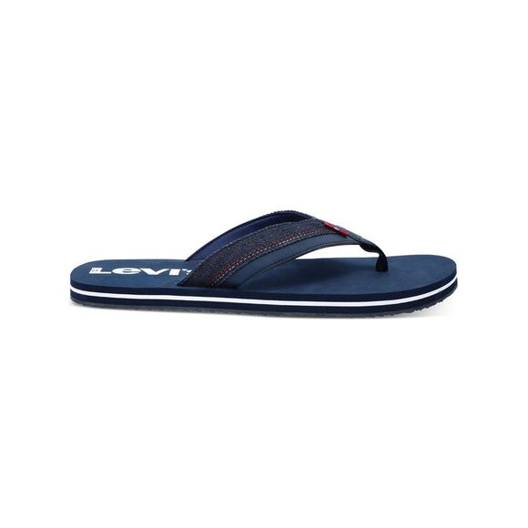 LEVI'S Mens Navy Lightweight Wordmark Toe Slip On Flip Flop Sandal 12 - Picture 2 of 4